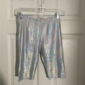 Iridescent biker shorts